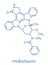 Midostaurin cancer drug molecule protein kinase inhibitor. Skeletal formula.