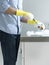 Midsection Of Man Doing Washing Up At Kitchen Sink