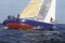 Midshipmen from the U.S. Naval Academy practice sailing skills in Chesapeake Bay, near Annapolis, Maryland