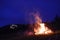 Midsummer fire on the Feuerkogel mountain in Ebensee Salzkammergut, Gmunden district, Upper Austria, Austria -