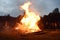 Midsummer fire on the Feuerkogel mountain in Ebensee Salzkammergut, Gmunden district, Upper Austria, Austria -