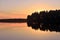 Midsummer lake landscape in Lapland, Finland