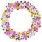 Midsummer wreath with Daisies Mallow and Violet for celebrating midsummer