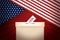 Midterm Elections 2022 Background with American Flag texture patriotic backdrop. United States elections wallpaper