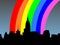 Midtown manhattan and rainbow