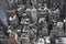 Midtown Manhattan rooftops with water storage tanks