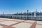 Midtown Manhattan Skyline seen from a Riverfront Park in Weehawken New Jersey