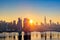 Midtown Manhattan skyline at sunrise