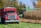 A midwest corn harvest scene