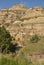 Midwest with Golden Towering Rock Butte in North Dakota