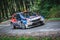 Miedzylesie, Poland - October, 6, 2019: Poland's Marcin Slobodzian and co-driver Kamil Kozdron in a Skoda Fabia R5 rally car