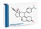 Mifepristone, molecule. It is progestational, glucocorticoid hormone antagonist, emergency contraceptive agent. Skeletal chemical