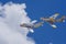 MIG-15 and American F-86F flyby