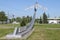 MiG-17 fighter taking off - a monument to the aviators of the Volkhov Front