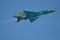 MIG 21 LANCER fighter plane performs a demonstration flight on the Romanian Air Fest