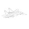 MiG-35 Jet Fighter Coloring Book. Aircraft Outline Illustration.