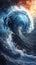 The Mighty Aquarius: A Mathematical Marine Drawing of a Swirling