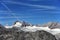Mighty Dachstein Glacier covered in snow in the Austrian Alps under the blue sky
