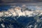 Mighty Jalovec and Mangart peaks and pine forests, Julian Alps