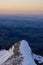 Mighty mountain ridge that is perfectly staged by the last rays of sun in the Swiss Alps.