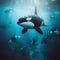 Mighty Orca (Killer) whale swims the oceans