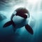 Mighty Orca (Killer) whale swims the oceans