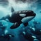 Mighty Orca (Killer) whale swims the oceans