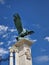 Mighty Perched Turul statuette in Budapest, Hungary