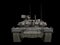 Mighty powerful military tank - gray camo color - front view