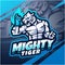 Mighty tiger esport mascot logo design