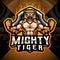 Mighty tigers esport mascot logo design