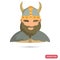 Mighty viking color flat icon for web and mobile design