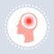 Migraine headache concept human head icon healthcare medical service logo medicine and health symbol flat