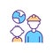 Migrant worker family RGB color icon
