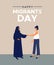 Migrants Day card of mix cultures friends together