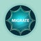 Migrate magical glassy sunburst blue button sky blue background