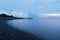 Miho seashore at sunrise in Shizuoka. Japan. Water surface nature landscape background