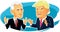 Mike Pence and Donald Trump Vector Caricature
