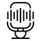 Mike voice recording icon, outline style