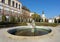 Mikulov Castle, fountain and clock tower