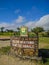 Mikumi, Tanzania - December 6, 2019: stele near the main entrance gate to Mikumi National Park. Vertical