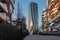 MILAN, 18 JANUARY 2018: Isosaki tower in new modern area city life, Milan, Lombardy, Italy.