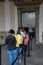 Milan - 6/17/2020 : tourists waiting entrance Pinacoteca Brera