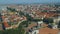 Milan aerial view of Arch of Peace and rooftop panorama