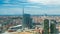 Milan aerial view of modern towers and skyscrapers and the Garibaldi railway station in the business district timelapse