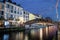 milan canal navigli at Christmas time