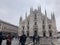 Milan Cathedral Church Overview with Crowd at the front