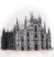 The Milan cathedral Dome watercolor hand drawing, arhitectural buillding isolated