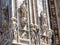 Milan Cathedral Duomo di Milano close-up, Milan, Italy. Detail of luxury facade with many marble statues and reliefs