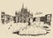 Milan Cathedral Duomo di Milano Italy hand drawn